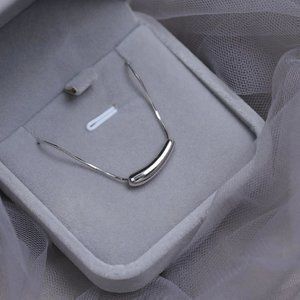*NEW 925 Sterling Silver Simple Bar Necklace C8